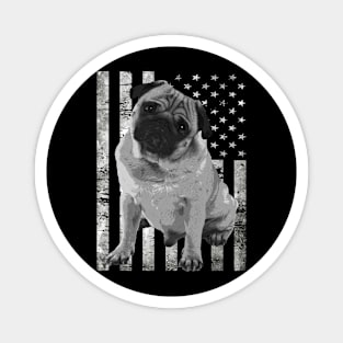 American Flag Pug Swagger, Urban Canine Couture Tee Triumphs Magnet